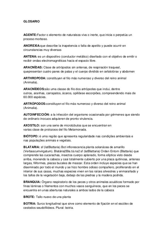 glosario de parasitologia